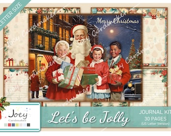 Let's be Jolly - Retro Christmas digital journal kit – US LETTER VERSION