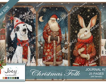 Christmas Folk  - Digital journal kit - A4 Version