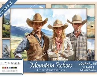 Mountain Echoes (Reflections of Montana) – A  digital journal kit  – US LETTER VERSION