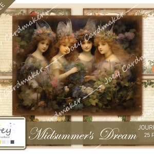 Midsummer's Dream - kit de journal numérique vintage - VERSION LETTRE AMÉRICAINE