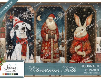 Christmas Folk - Digital journal kit – US LETTER VERSION
