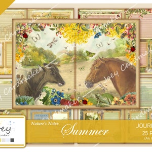 Notes de la nature : Été - Kit de journal numérique vintage – VERSION A4