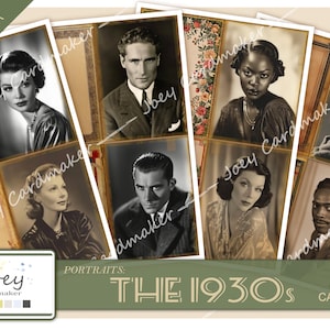 Retratos: Década de 1930 - Kit Digital Vintage Ephemera