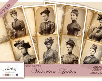 Portraits: Victorian Ladies - Digital Vintage Ephemera Kit