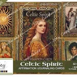 CELTIC SPIRIT  - Digital Affirmation / Journaling Card kit + Bonus Junk Journal kit -  (Letter Size 8.5 x 11")