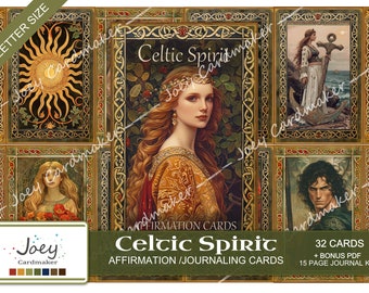 Celtic Affirmation Cards – Printable Journaling Kit (Letter Size)