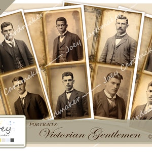 Portretten: Victorian Gentlemen - Digital Vintage Ephemera Kit