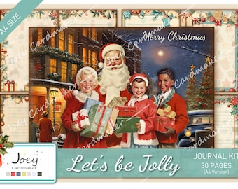 Let's be Jolly - Retro Christmas digital journal kit – A4 VERSION