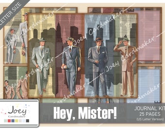 Hey, Mister! - Vintage Digital Journal Kit – US LETTER VERSION