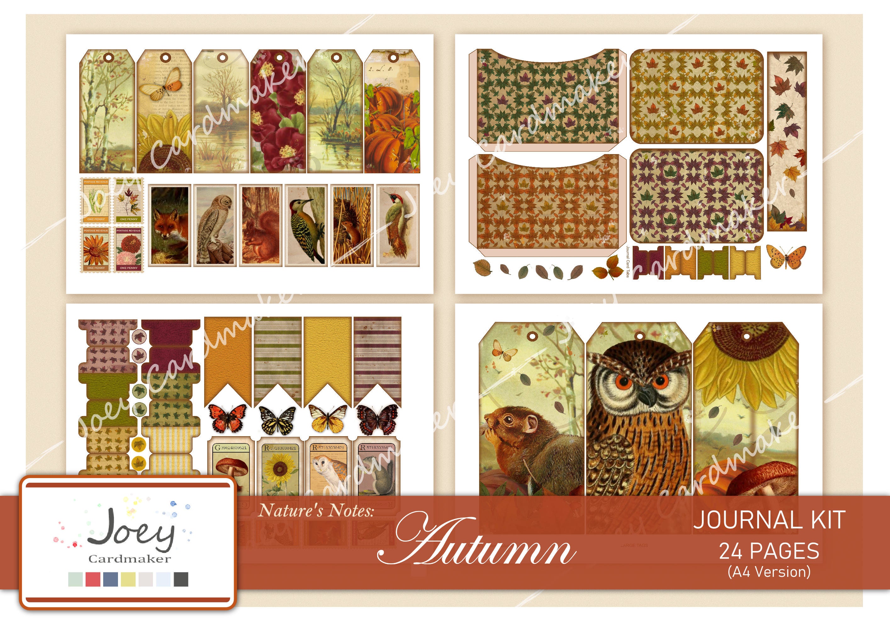 Nature's Notes: Autumn - Vintage Digital Journal Kit – A4 VERSION - Etsy
