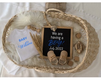 Baby Boy Announcement Digital Boho, Boy Digital Pregnancy Announcement For Social Media, Facebook, Instagram, Baby Boy Reveal Digital