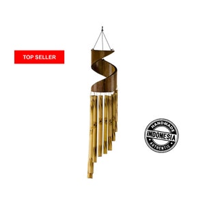 Large Handmade Spiral Bamboo Wind Chime with amazing sound