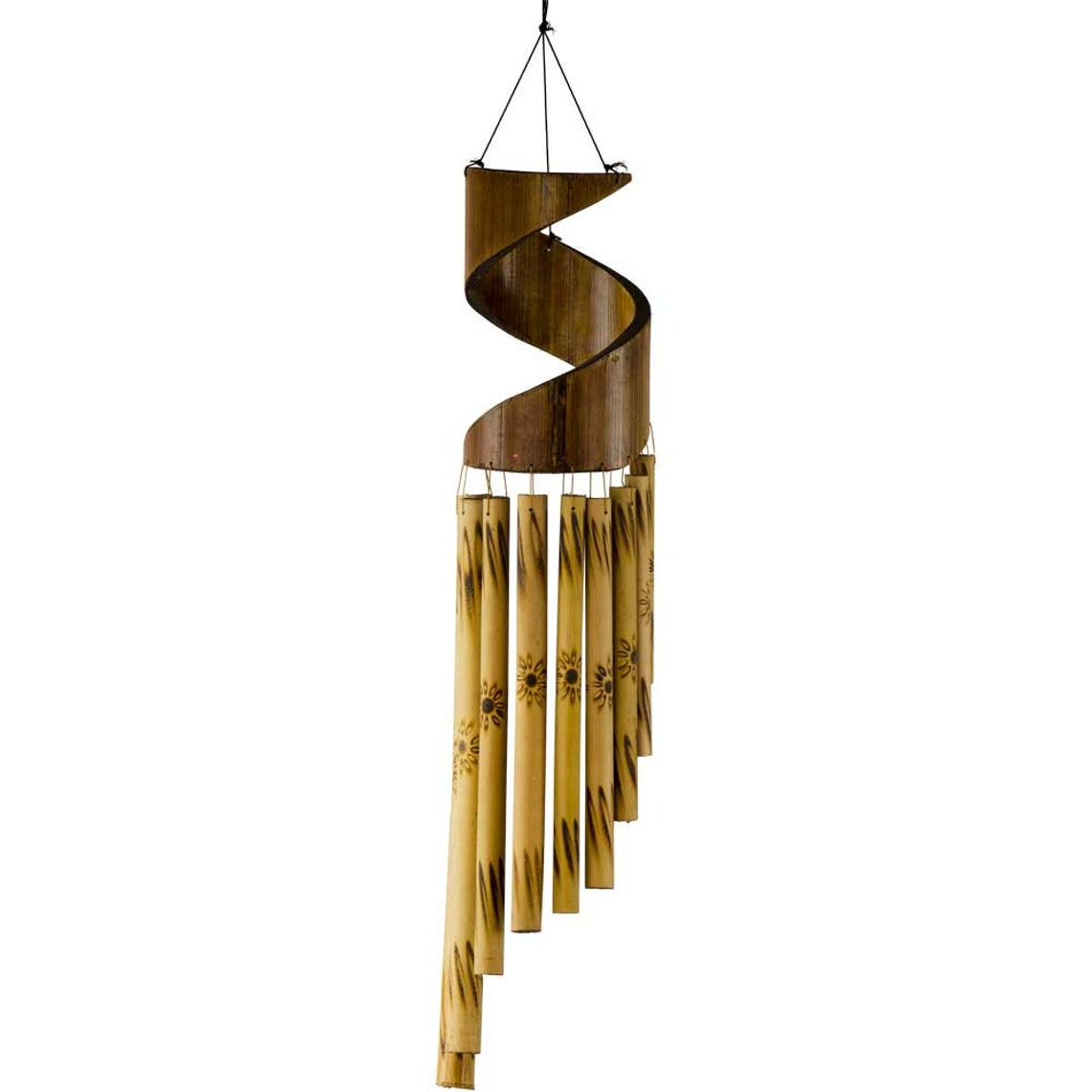 Large Handmade Spiral Bamboo Wind Chime with amazing sound Etsy