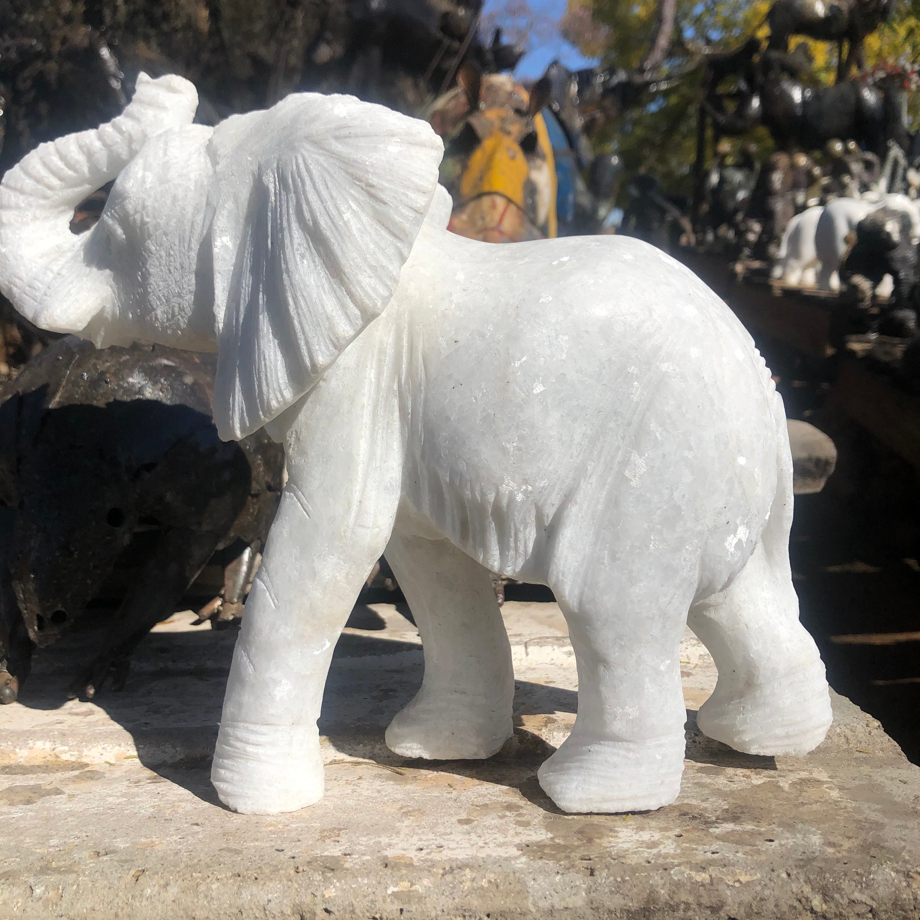 Elephant Stone Sculpture Etsy