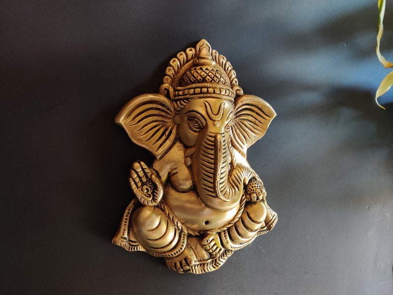Brass Ganesha Wall Decor Etsy