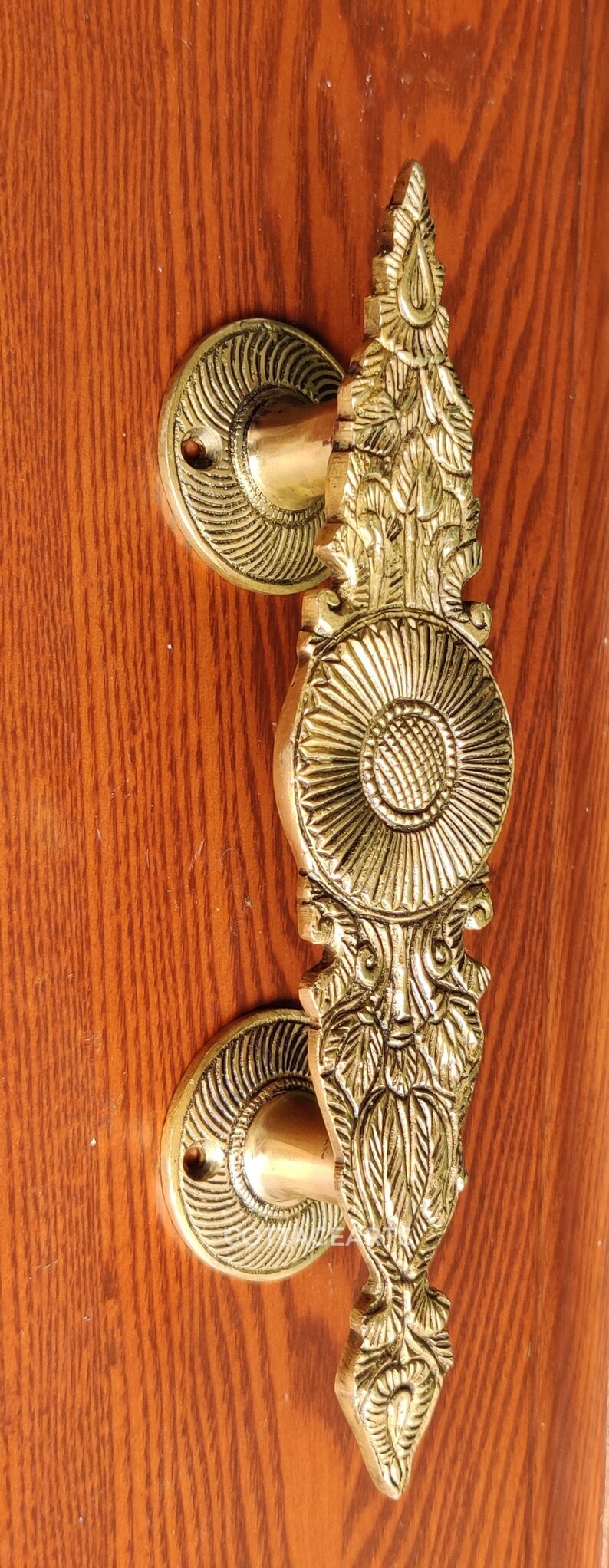 Brass Flower Door Handle Handmade gift Item Door Handle Etsy