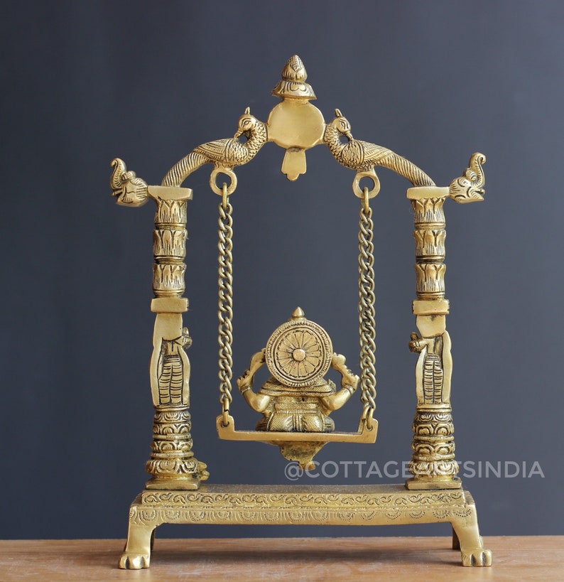 Brass Ganesh on Swing 12 Ganesha Statue Home Etsy