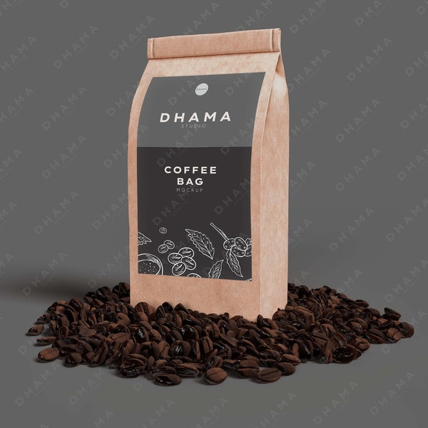 Coffee Bag Gusset Mock Up two standing coffee pouch Mockup Minimal Mockup Easy Editable Photoshop Mockup modern aesthetic packaging pouch