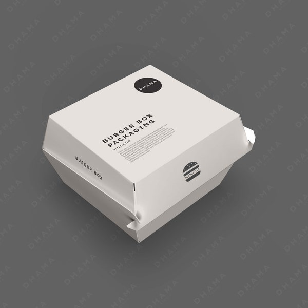 Burger Box Mock Up Burger Packaging Mockup Minimal Mockup Easy Editable Photoshop Mockup modern aesthetic designers packaging design psd