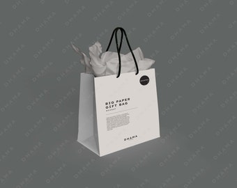 Mockup di borsa regalo, mockup di sacchetto di carta per alimenti, mockup minimale, mockup Photoshop facilmente modificabile, designer estetici moderni, packaging