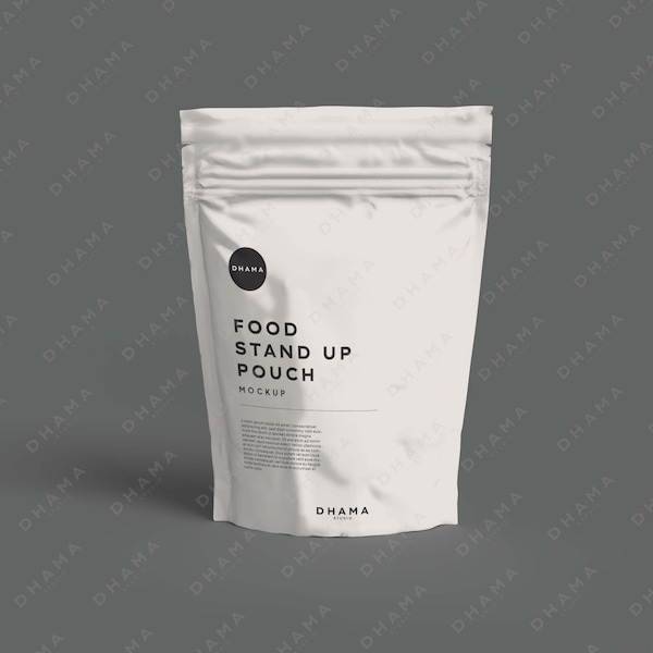 Food Pouch Mock Up coffee standing pouch Mockup Minimal Mockup Easy Editable Photoshop Mockup modern aesthetic designers packaging zip pouch