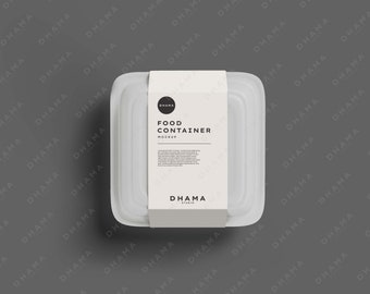 Mock up del contenitore per alimenti Mockup dell'etichetta dell'imballaggio alimentare Mockup minimo Mockup Photoshop facilmente modificabile packaging per designer estetici moderni