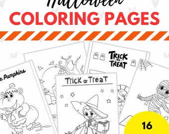 Halloween Coloring Pages, Kids Halloween Coloring Sheets, Halloween Party Activity, Halloween Coloring Sheets, Worksheets, Printable