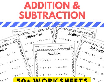First Grade Math Worksheet,1st Grade Math Worksheet,Grade 1 Addition Subtraction Worksheet,Printable,Kindergarten Math,1st Grade Homework