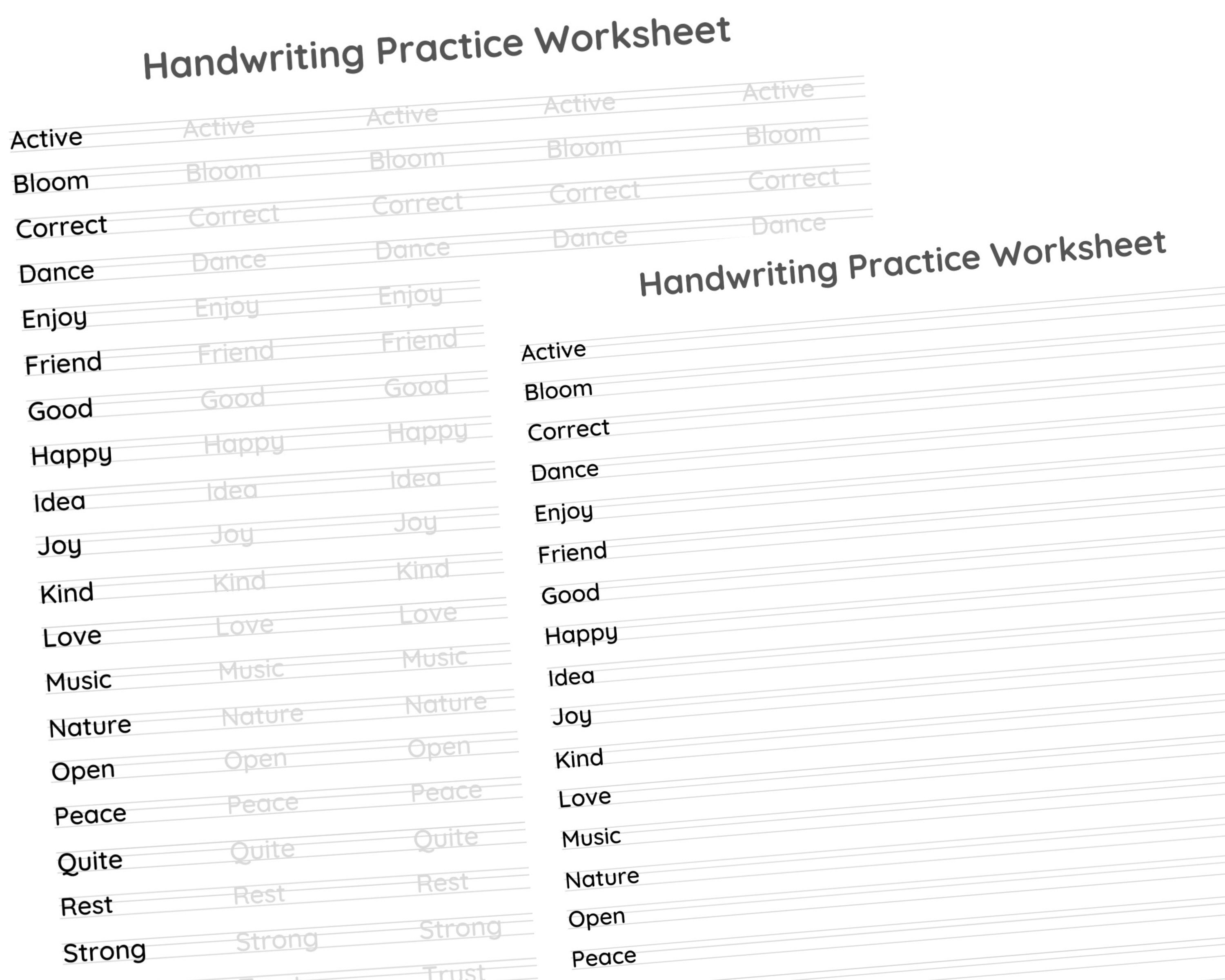 printable handwriting worksheetsenglish handwriting practice etsy