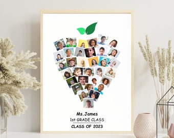 Thank you gift,School Template Edit in Canva,School Class Photo, School Photo,Apple Template,Collage,Thank You Teacher Gift,End of Year Gift