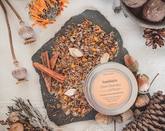 Samhain Loose Incense Blend: Winter Herbs for Burning - Sage, Mugwort, Cinnamon, Marigold, Bay Leaf