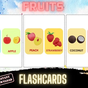 Cartes-éclair de fruits pour enfants | Matériaux Montessori | Jeu pour la classe, Apprentissage des tout-petits, Fruits amusants