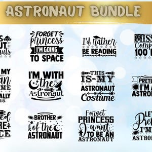 Astronaut SVG Bundle, Space Png Dxf Eps, Cosmic Clipart, Galaxy Astronaut Design, Outer Space Cut Files, Cricut Silhouette Digital Download