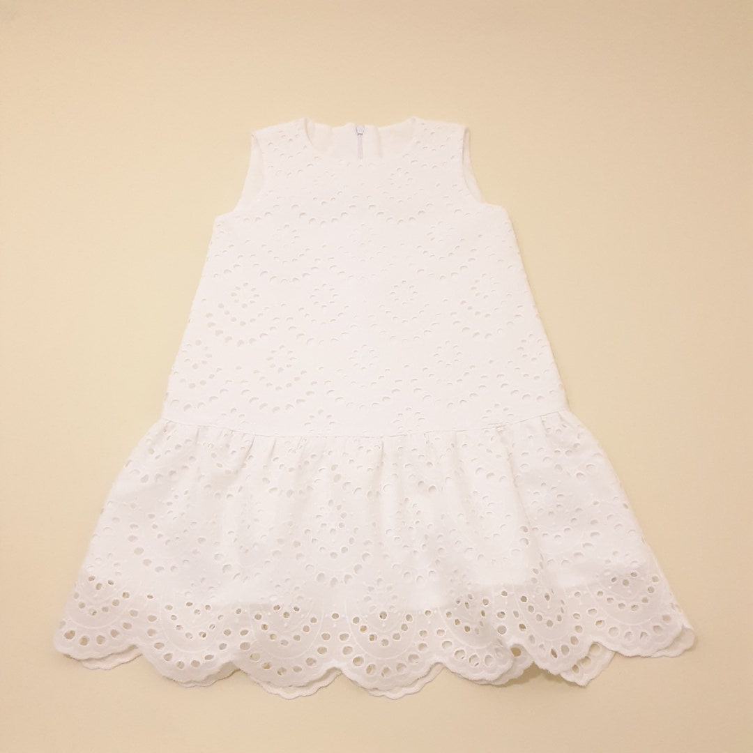 White Cotton Eyelet Dress Toddler Eyelet Dress Birthday Etsy