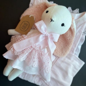 Custom made Stuffed Memory Bunny, Keepsake Stuffed Animals , Handmade from dresses, pajamas,baby one's or  deceased loved one's clothes