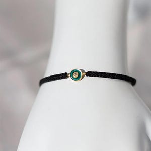 Enamel Evil Eye Bracelet: Rose Cut Diamond, Thread Jewelry