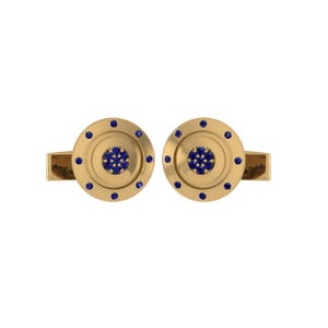 Sapphire Cufflink, 92.5 Sterling Silver, monogram shirt stud, cufflinks for mens & women, groom cufflink, wedding or anniversary gift