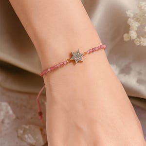 Tourmaline Bracelet, Beaded bracelet, Diamond Charm, 2.50mm tiny faceted tourmaline beads, Handmade dainty jewelry, gift for her