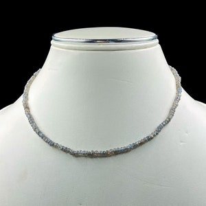 Natural Labradorite Necklace, 3.5mm Labradorite Grey Beads Necklace, Labradorite Beaded Necklace, Labradorite Jewelry, Women&#39;s necklace,gift