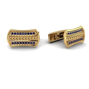 Sapphire cufflinks, 92.5 sterling silver, cufflinks for mens & womens, sapphire stone cufflinks, groom or  wedding cufflinks, for gift