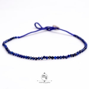 Lapis Lazuli Beaded Anklet: Gemstone Beach Jewelry, 4mm Beads