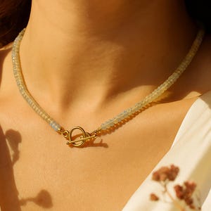 Ethiopian Opal Beaded Necklace: 14kt Gold Plated Gemstone Jewelry