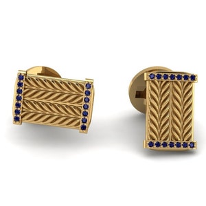 Sapphire cufflinks, 92.5 sterling silver, Cufflinks for mens & womens, groom cufflink gift, handmade silver cufflink, anniversary gift