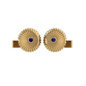 Sapphire Cufflinks, 92.5 Sterling silver, Cufflinks for womens & mens, Handmade, Groom cufflink, Blue sapphire cufflink, for gift