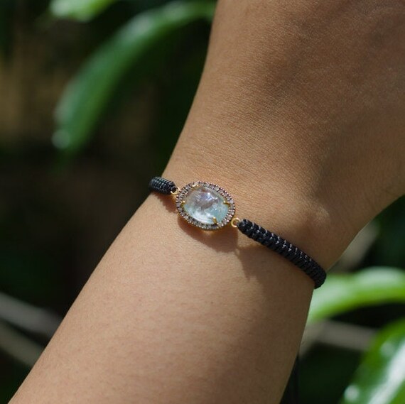 Aquamarine charm bracelet sale