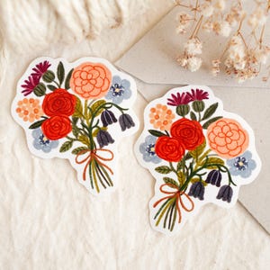 Wildflower Bouquet - Vinyl Sticker | floral sticker, cute stickers, flower stickers