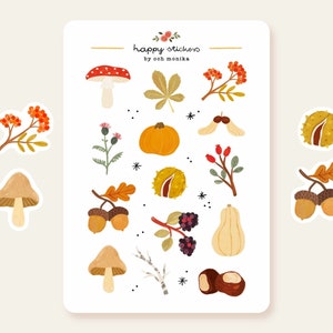 Autumn Treasures - stickers | fall sticker sheet, cute stickers, fall planner stickers, bullet journal stickers, scrapbook stickers