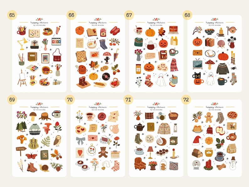 3 Matte Sticker Sheets, Sticker Pack, Sticker Bundle, Cute Stickers, Sticker Set, Planner Stickers Set, Journal Stickers image 10