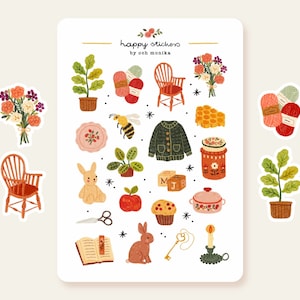 Sweet Afternoon - stickers | Dagboekstickers, Cottagecore-stickervel, Plakboekstickers