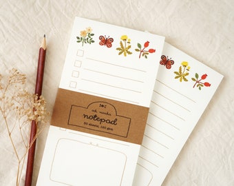 Notepad - Nature | 120 gsm, To Do List Notepad, Cute Checklist, Daily Planner Notepad, Office Desk Accessories For Women